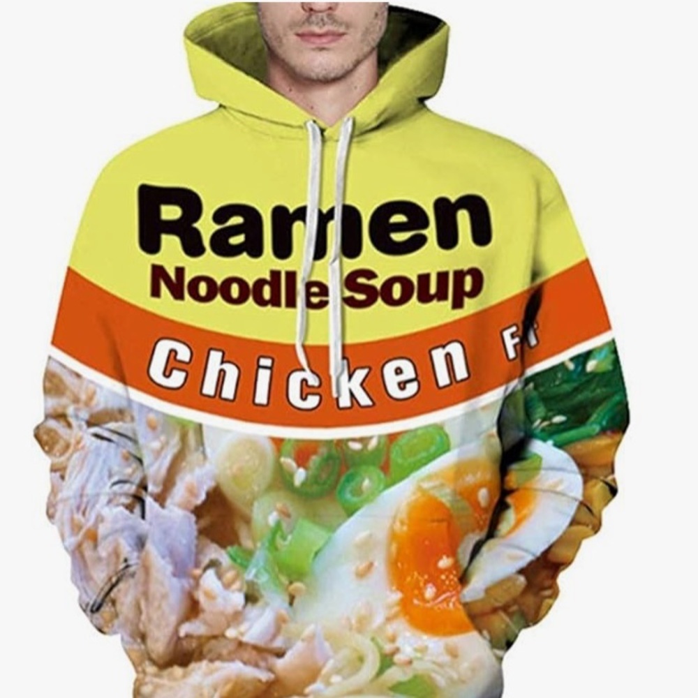 Ramen Noodle Print Men’s Hoodie - Picture 1 of 2